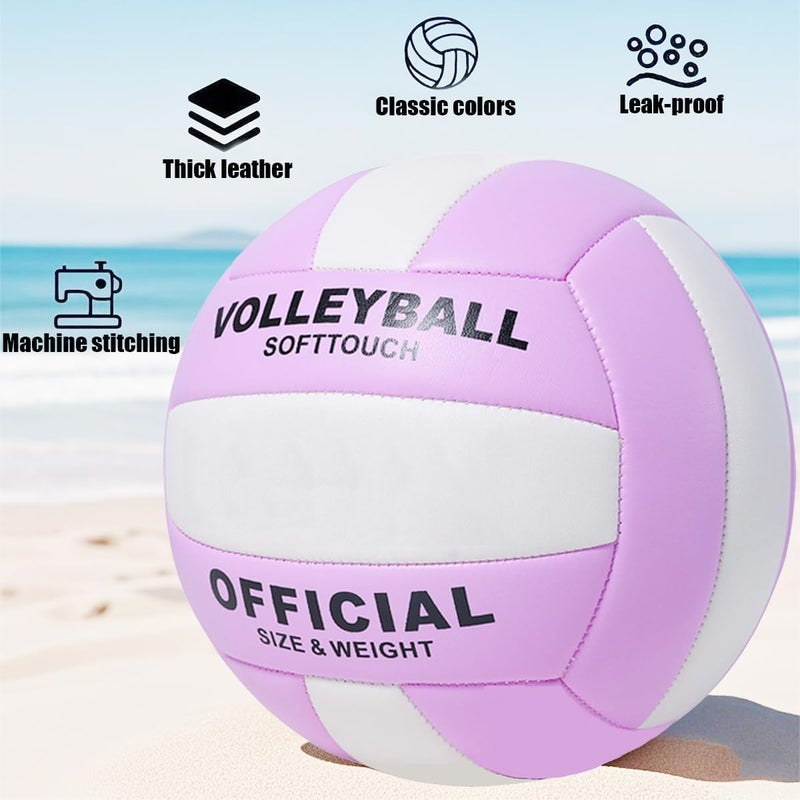 ZLY Volleyball,Official Size 5 Volleyballs for Indoor Outdoor,Soft Touch Volleyballs for Beach Play Pool Training Game with Ball Pump - Image 5